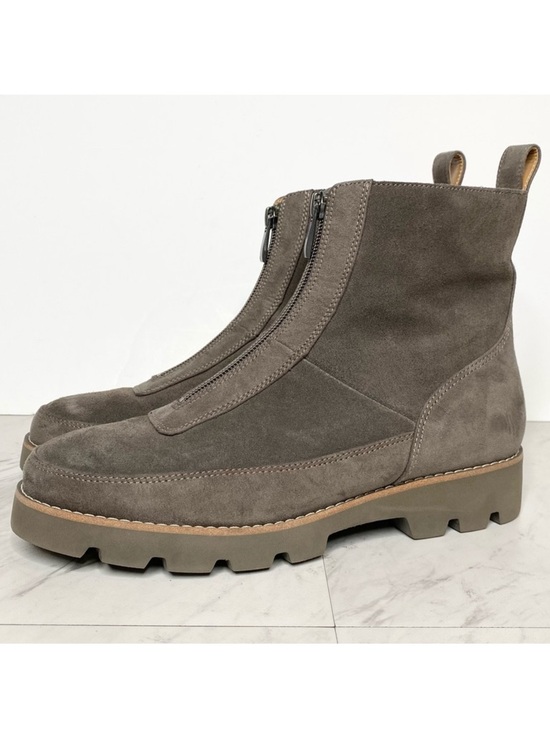 Vionic Shoes - Vionic Estilo Gray Suede Front Zip Bootie 6 1/2